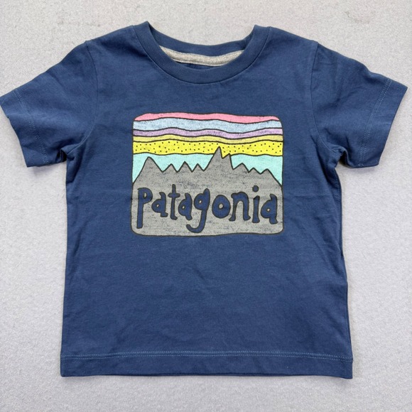 Patagonia Other - Patagonia Kids Navy Blue Organic Cotton Graphic T-Shirt‎ 6-12M 60388 FA21 NWOT